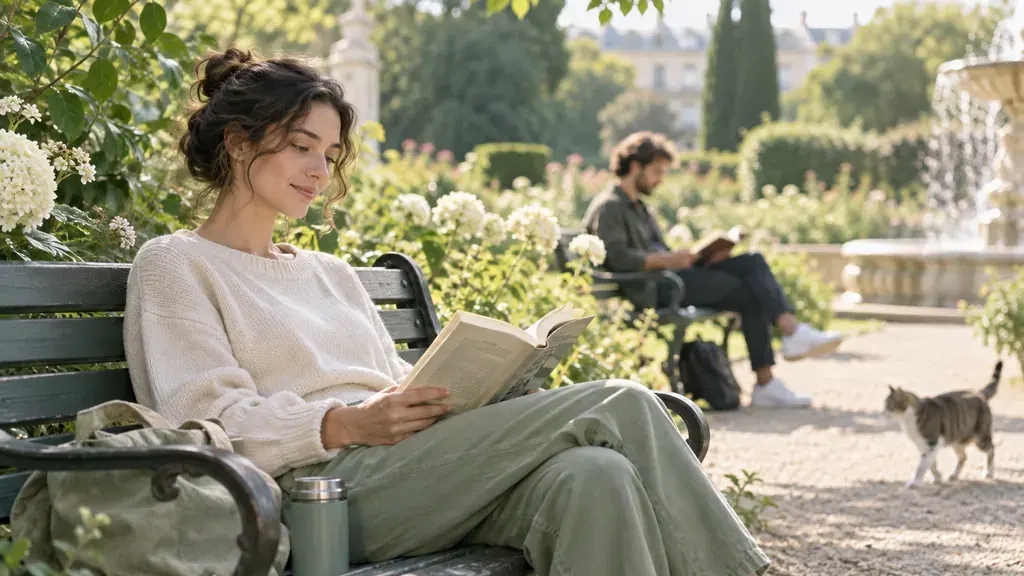 Dating for introverts — An idea for a conversation Relaxing with a book on a park bench