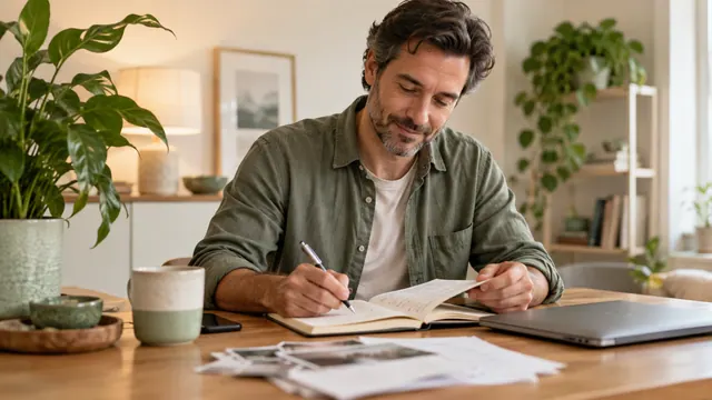 Mail Dating sign-in and recovery: untangle account access — Getting acquainted A man organizes account notes beside a closed laptop