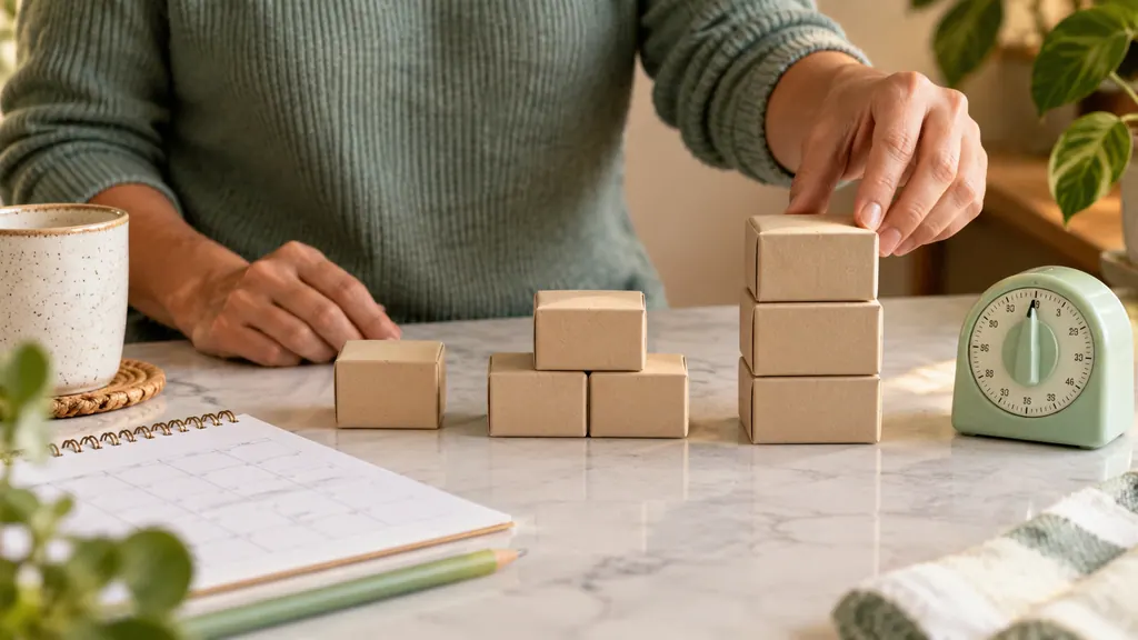 Free dating sites and paid extras: questions before payment — An idea for a conversation Several small boxes are arranged in three groups beside a timer and a blank calendar sheet.