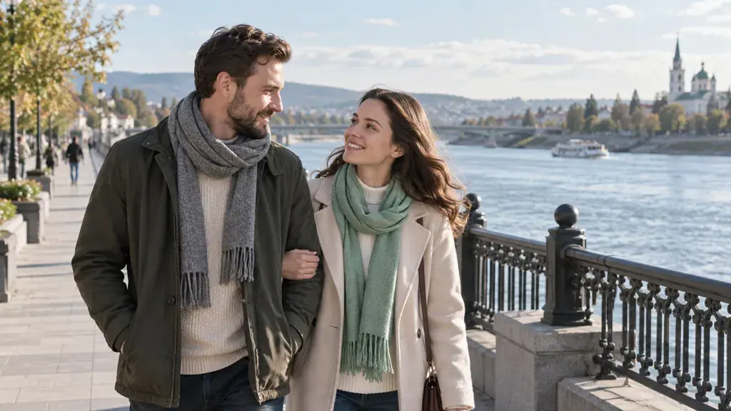 Dating in Irkutsk — An idea for a conversation A walk along a wide city river