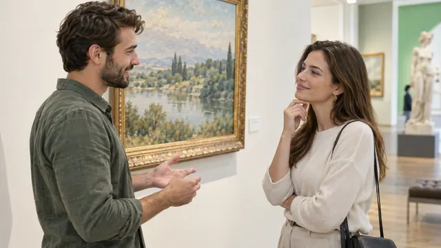 How to start a conversation with a woman — Getting acquainted Starting a conversation beside a painting in a gallery