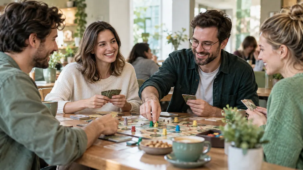 A group of adults playing a board game