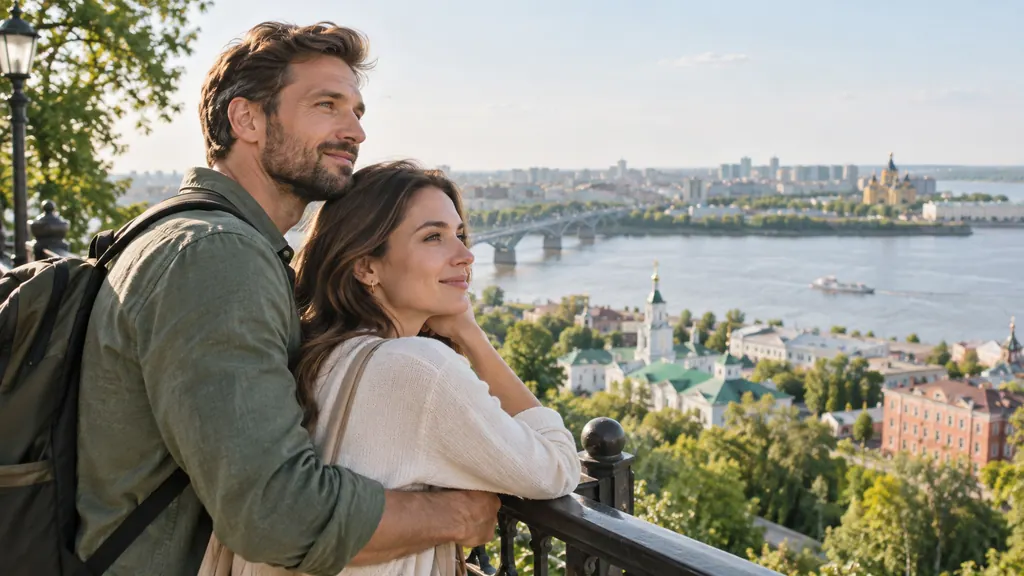 Dating in Nizhny Novgorod — An idea for a conversation Discussing the city panorama from a pedestrian viewpoint