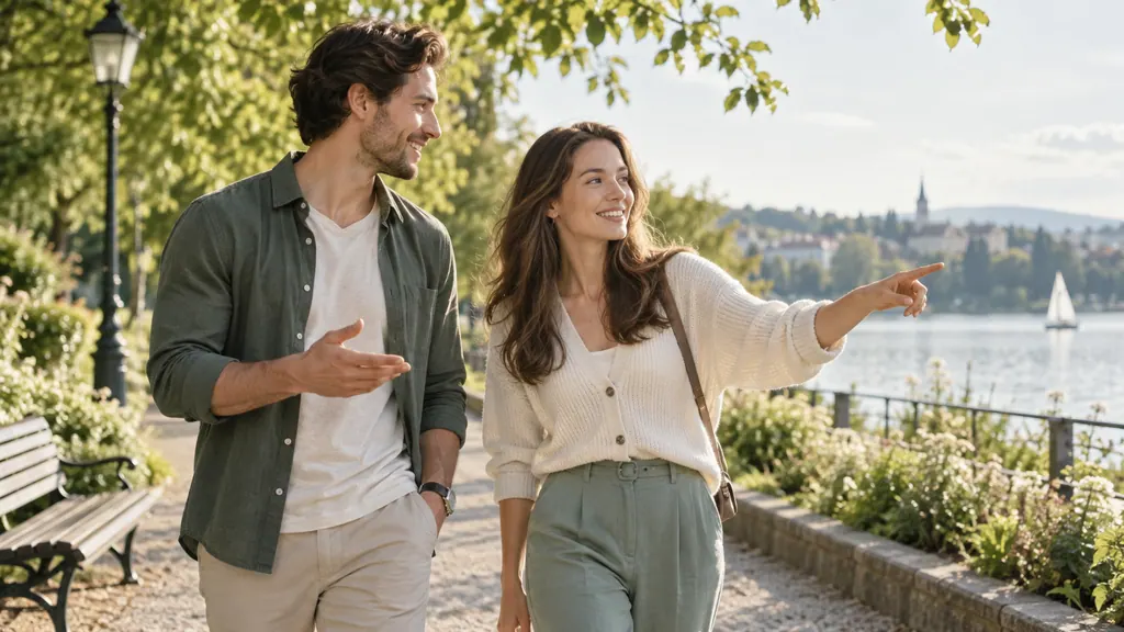 Conversation during a walk in a park