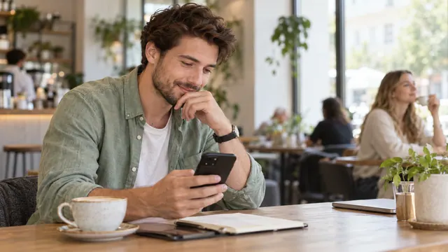 A first message to a woman — Getting acquainted Thinking about a first message in a café