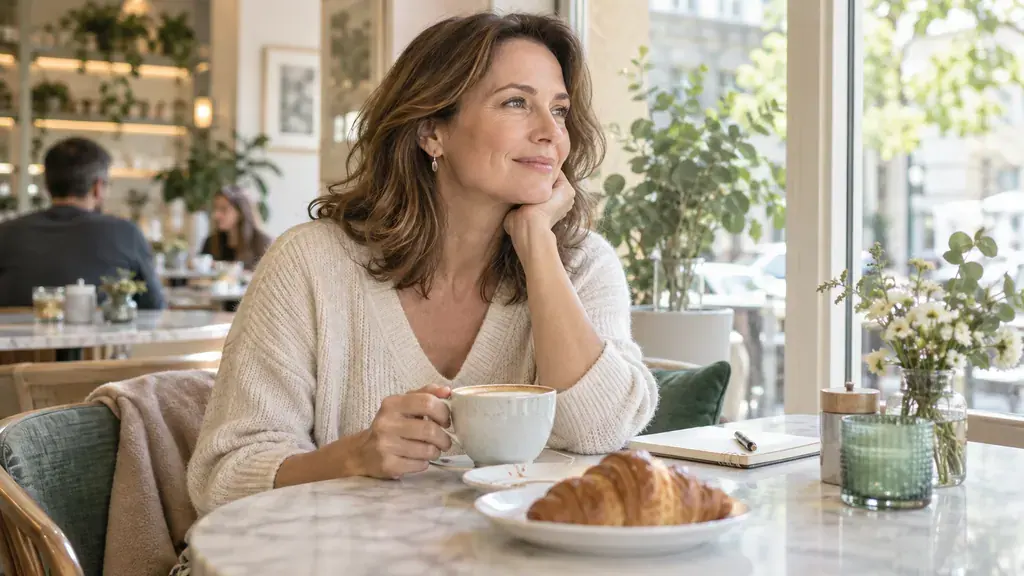Dating after divorce — Getting acquainted Taking a quiet break over a cup of coffee