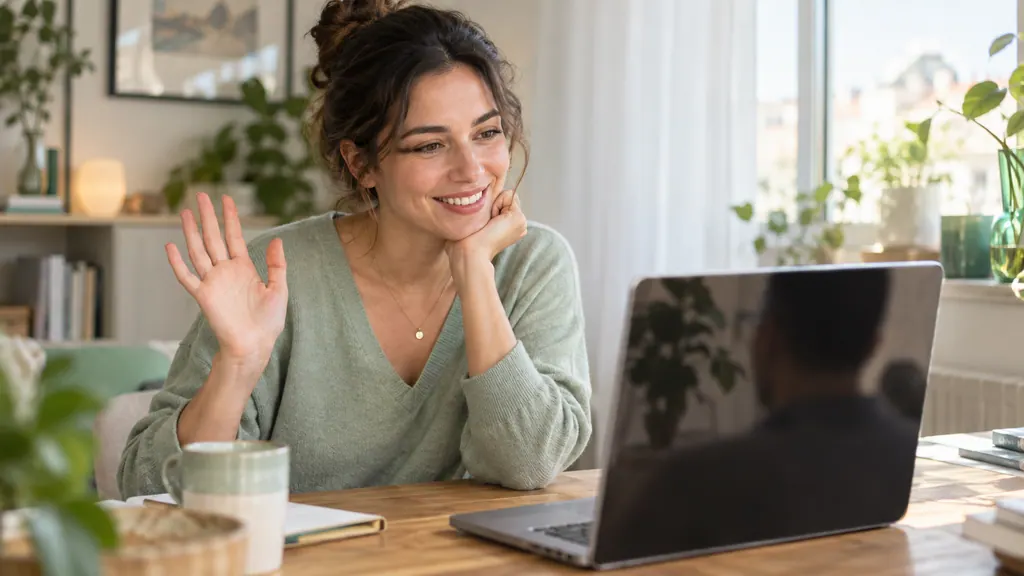 A relaxed conversation over a video call