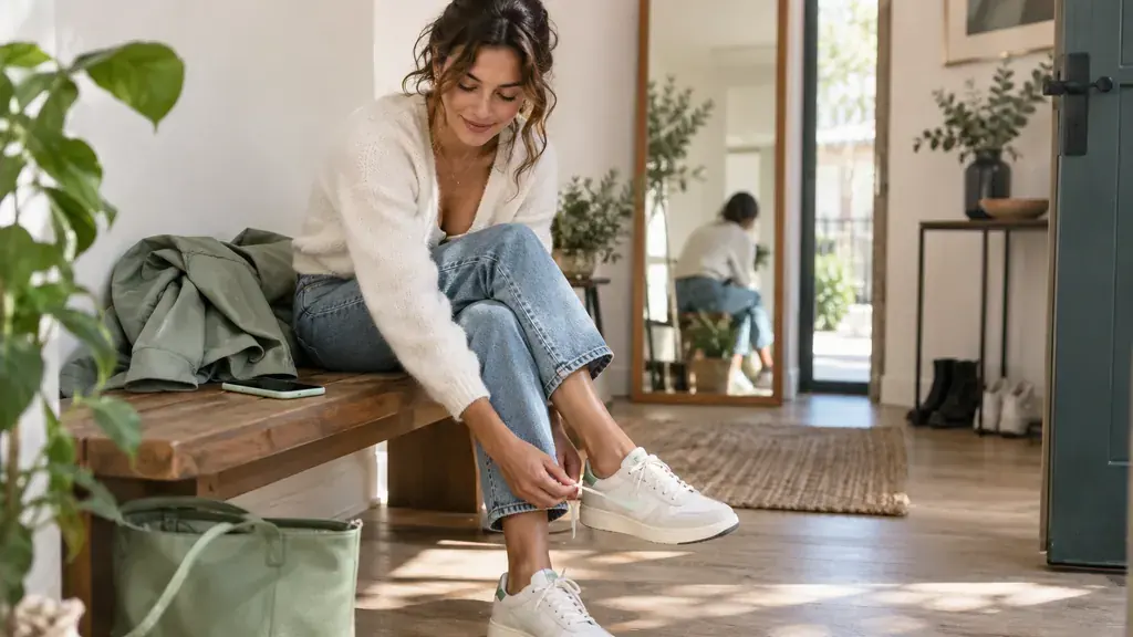 Comfortable clothes and a phone ready for a walk
